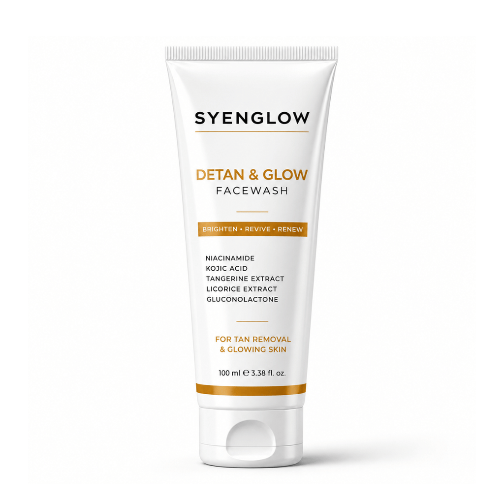 Syenglow Detan & Glow Face Wash | Niacinamide, Kojic Acid & Tangerine Extract | Hydrating Brightening Cleanser for Dry & Normal Skin – 100ml