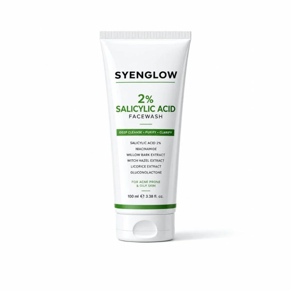 Syenglow 2% Salicylic Acid Face Wash | Niacinamide & Licorice Extract | Deep Cleansing Face Cleanser for Acne-Prone & Oily Skin – 100ml Main image