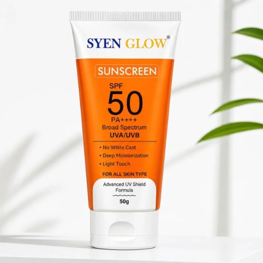 Syenglow SPF 50 PA++++ | UVA/UVB Broad Spectrum Protection Cream for Face & Body | No White Cast | Moisturizing Formula | Oily, Dry & Sensitive Skin | Suitable for All Skin Types | 50g