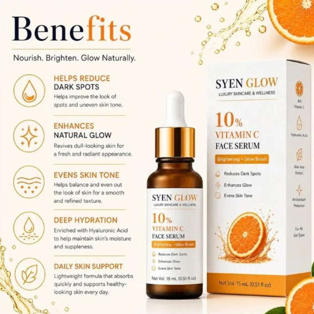 Syenglow 10% Vitamin C Face Serum with Niacinamide & Kojic Acid – 30 mL