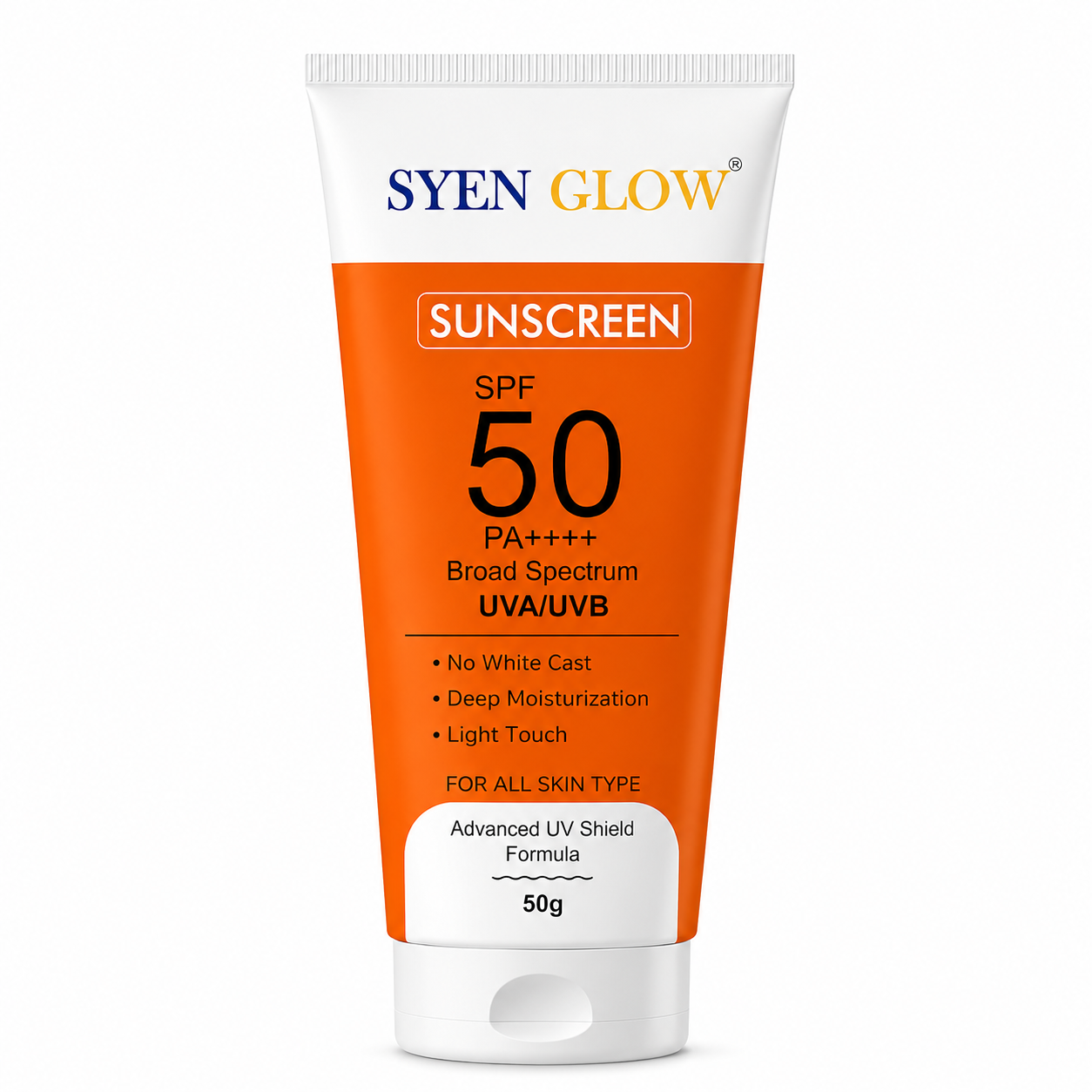SYEN GLOW Sunscreen SPF 50 PA++++ | Broad Spectrum Daily Sunscreen | Lightweight Formula | 50 g