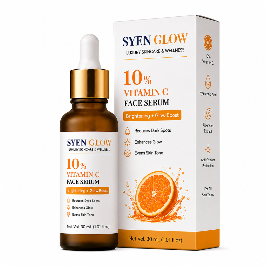 SYENGLOW 10% Vitamin C Face Serum for Dull & Uneven Skin Tone, Brightening Glow Boost Serum for Daily Face Care, 30 mL